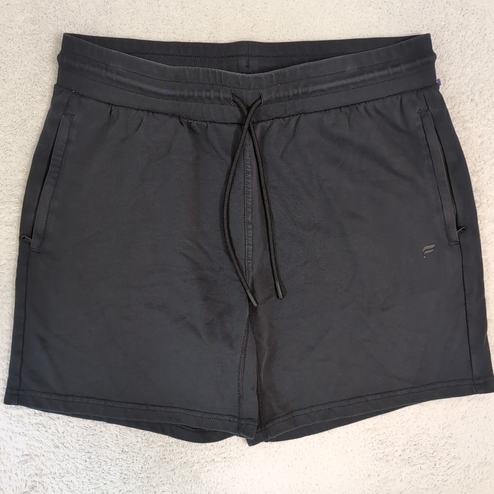 Fabletics Mens XL Shorts Sweat 35x7 Pull On Drawstring Performance Lounge Black